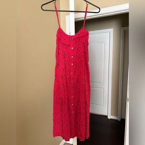 Red Button-Down Summer Dress